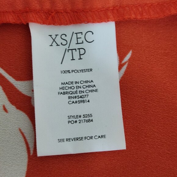 Cabi Size XS Orange White Mosaic Sleeveless Tie Shoulder Tank Top Style #5255 - Picture 5 of 5